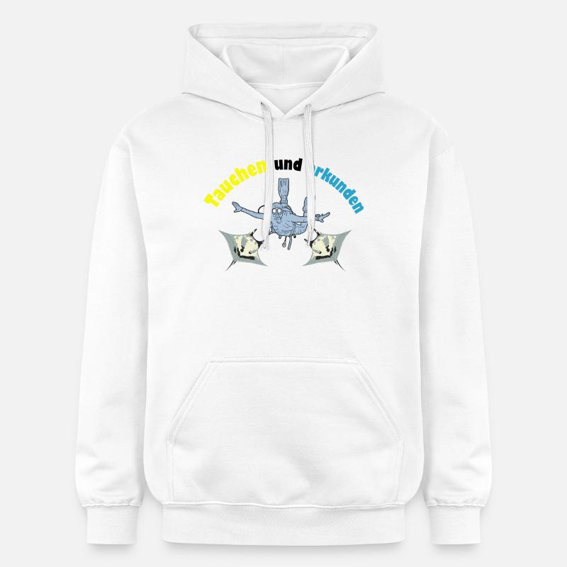 Plonger et explorer - Sweat à capuche Softstyle® Gildan Unisexe - blanc