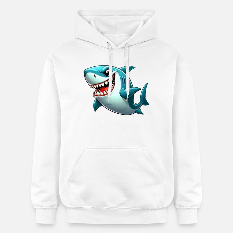 Requin - Sweat à capuche Softstyle® Gildan Unisexe - blanc