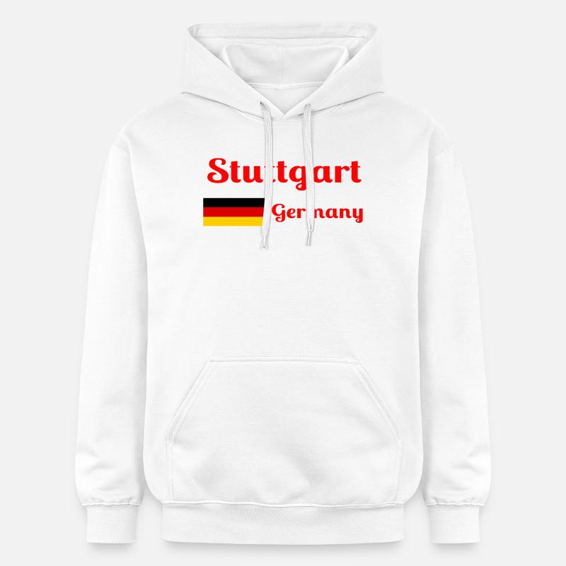 Stuttgart Allemagne - Imprimés élégants - Sweat à capuche Softstyle® Gildan Unisexe - blanc