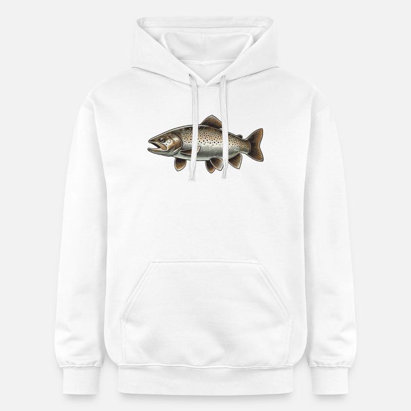 Truite - Sweat à capuche Softstyle® Gildan Unisexe - blanc