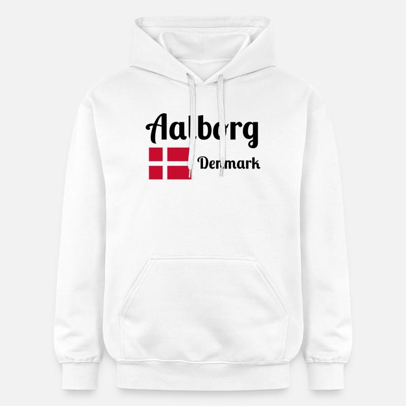 Aalborg, Danemark - Imprimés élégants - Sweat à capuche Softstyle® Gildan Unisexe - blanc