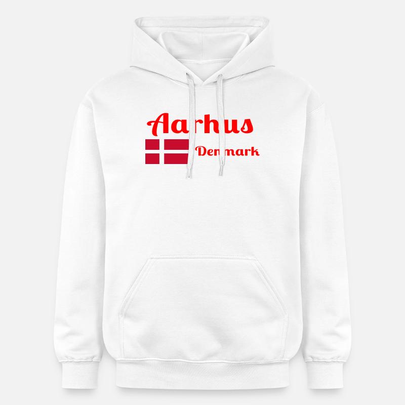 Aarhus, Danemark - Imprimés élégants - Sweat à capuche Softstyle® Gildan Unisexe - blanc