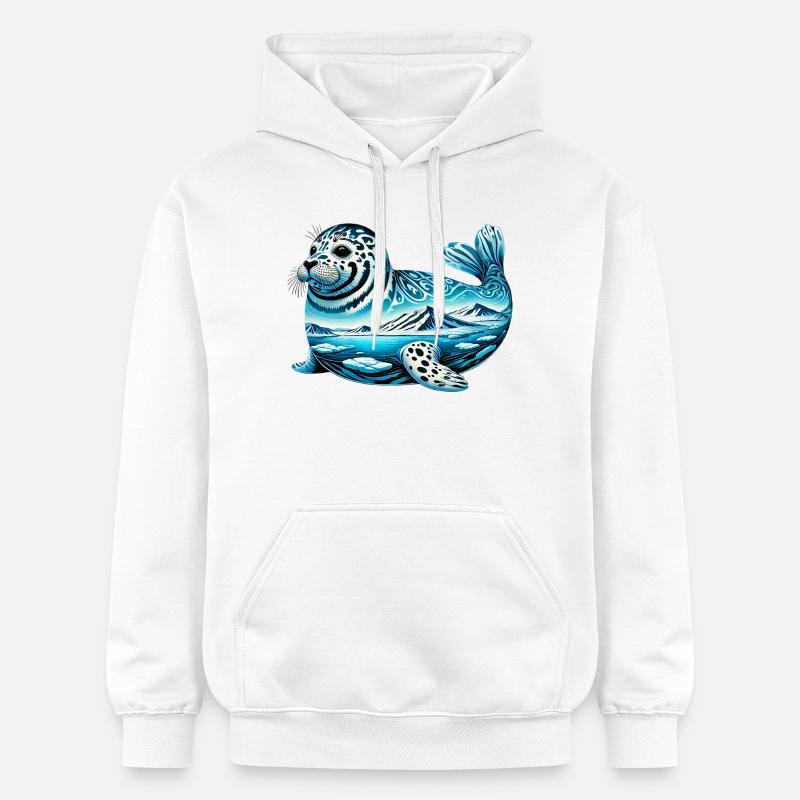 Phoque - Sweat à capuche Softstyle® Gildan Unisexe - blanc