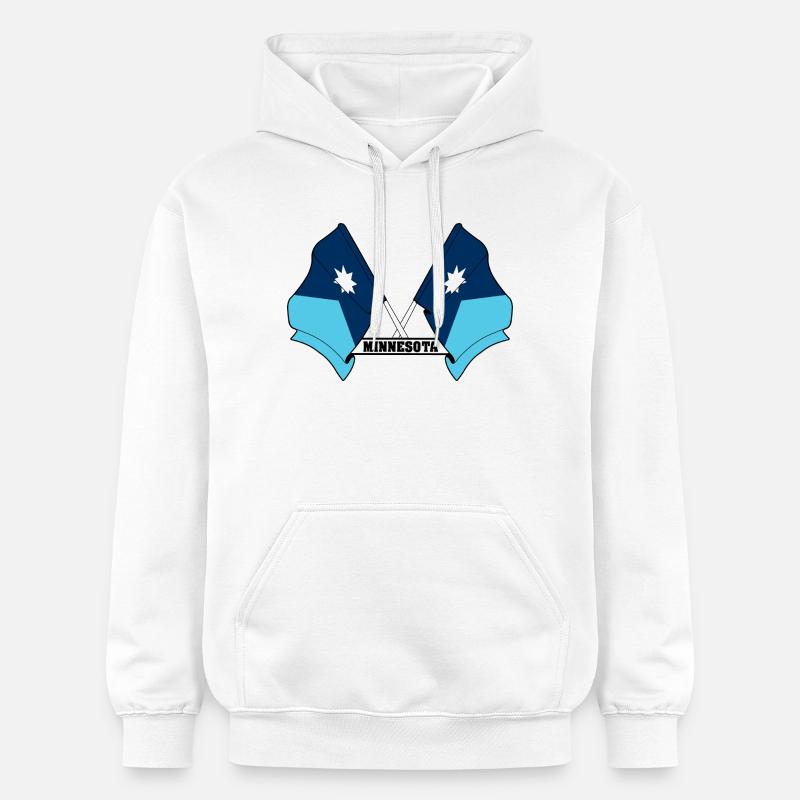 Deux drapeaux texte MINNESOTA - Sweat à capuche Softstyle® Gildan Unisexe - blanc