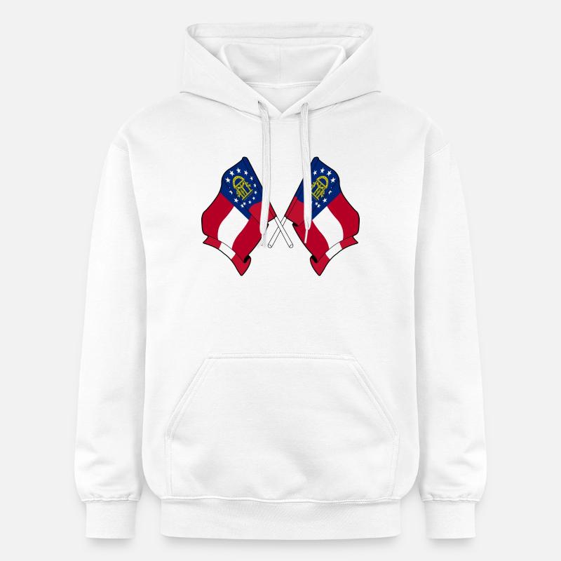 Deux drapeaux traversaient la Géorgie - Sweat à capuche Softstyle® Gildan Unisexe - blanc