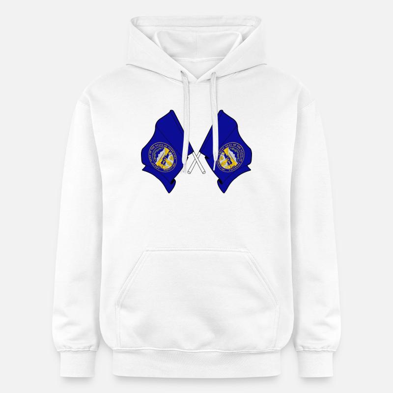 Deux drapeaux ont traversé le Nebraska - Sweat à capuche Softstyle® Gildan Unisexe - blanc