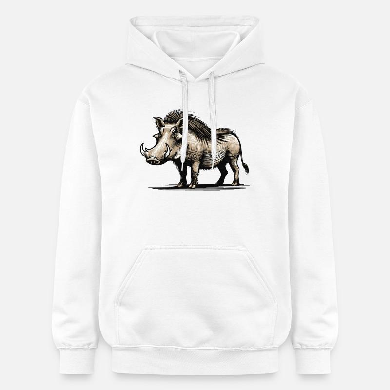 Phacochère - Sweat à capuche Softstyle® Gildan Unisexe - blanc