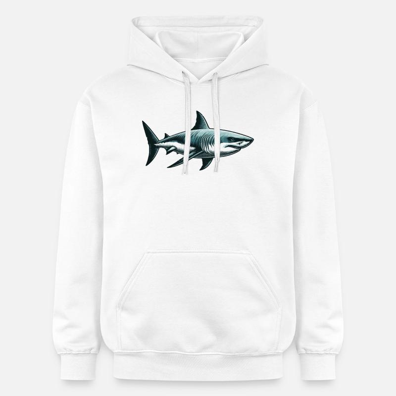 Grand requin blanc - Sweat à capuche Softstyle® Gildan Unisexe - blanc