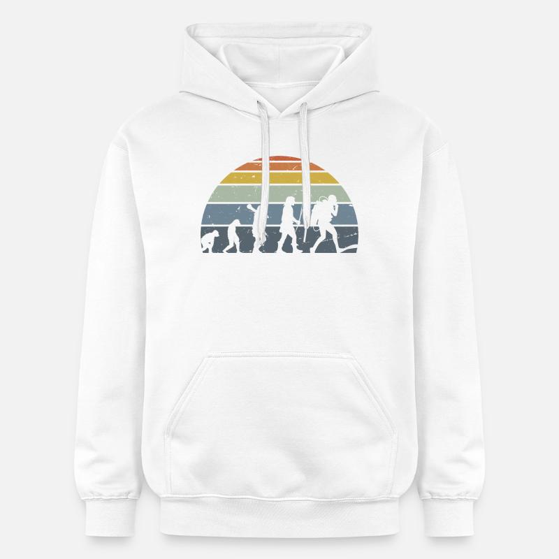 Evolution de la conception de la silhouette de l’humanité - Sweat à capuche Softstyle® Gildan Unisexe - blanc