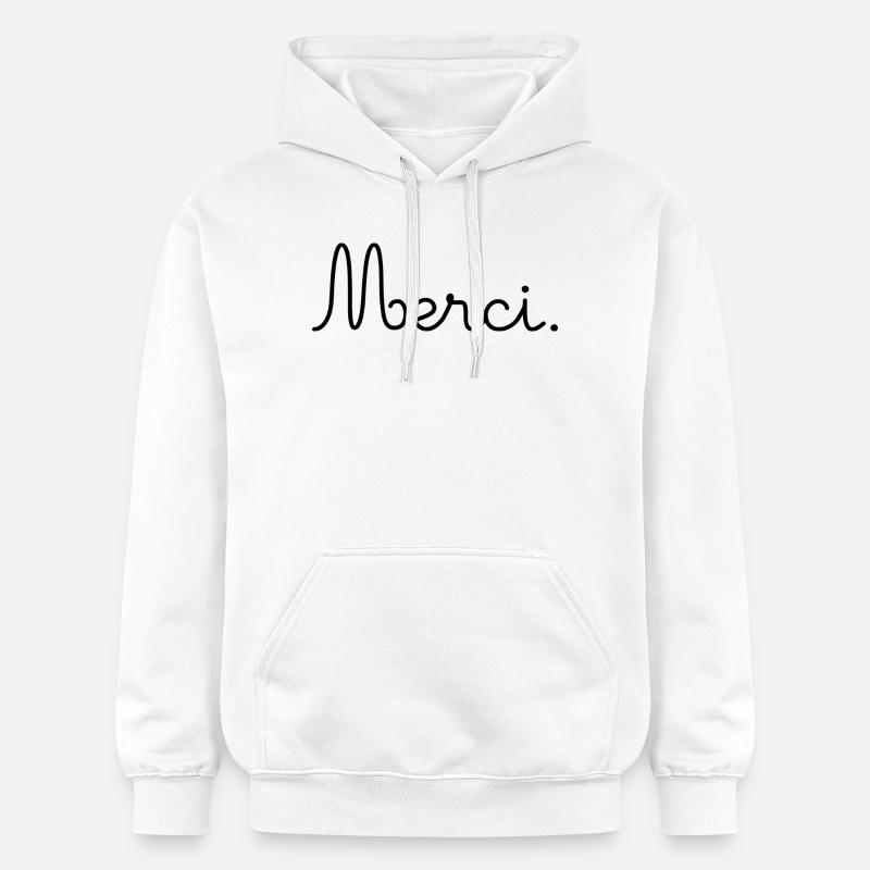 MERCI. THANKS. ANNIVERSAIRE. NAISSANCE. RETRAITE. - Sweat à capuche Softstyle® Gildan Unisexe - blanc