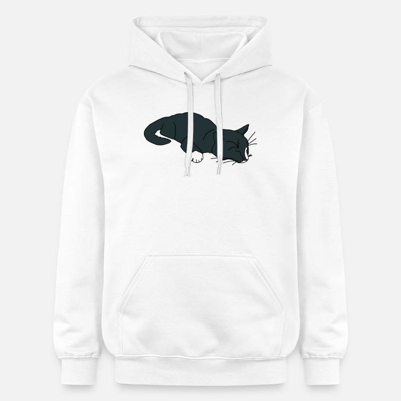 Chat endormi - Sweat à capuche Softstyle® Gildan Unisexe - blanc