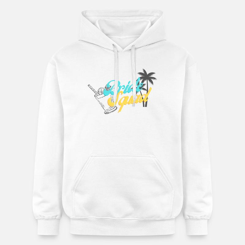 Bride Squad Tropical Sunset Design - Sweat à capuche Softstyle® Gildan Unisexe - blanc