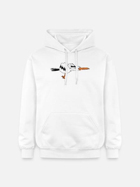 Happy Stork – Birth Coming - Gildan Unisex Softstyle® Midweight Hoodie - white