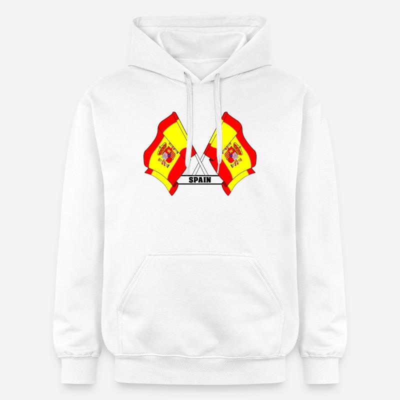 Croisement des drapeaux espagnols avec l’ESPAGNE - Sweat à capuche Softstyle® Gildan Unisexe - blanc