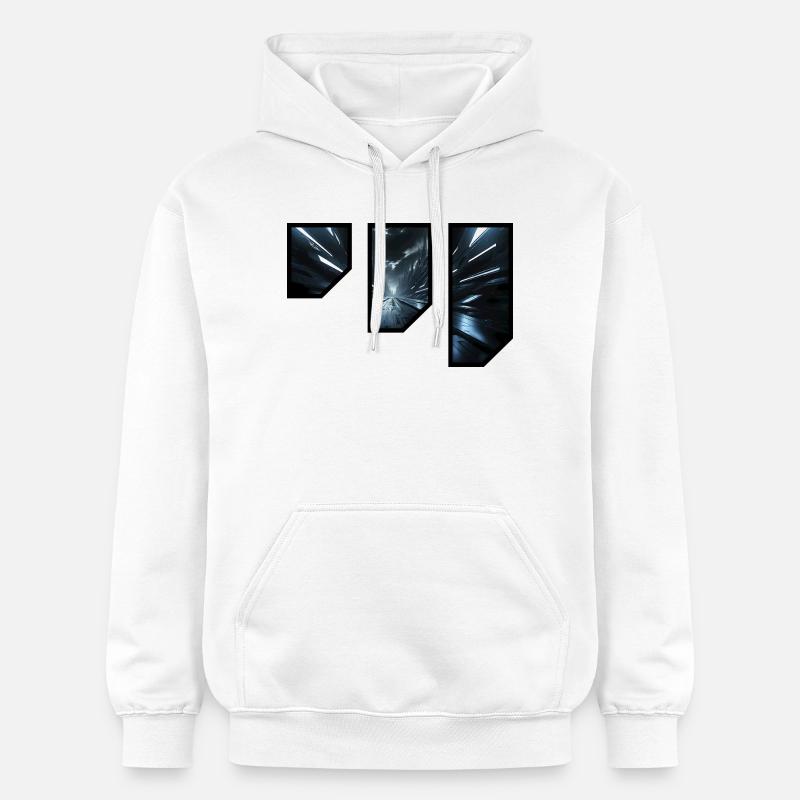 Conception futuriste d’un couloir de science-fiction - Sweat à capuche Softstyle® Gildan Unisexe - blanc