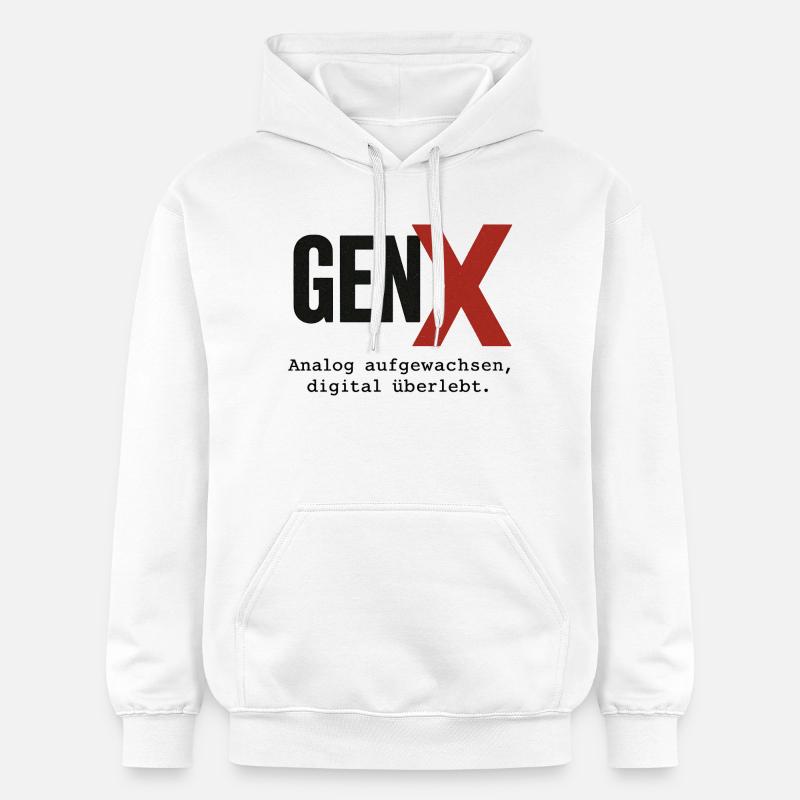 Conception rétro numérique GenX - Sweat à capuche Softstyle® Gildan Unisexe - blanc