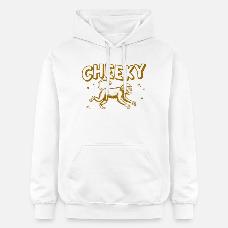 Illustration de singe effronté ludique - Sweat à capuche Softstyle® Gildan Unisexe - blanc
