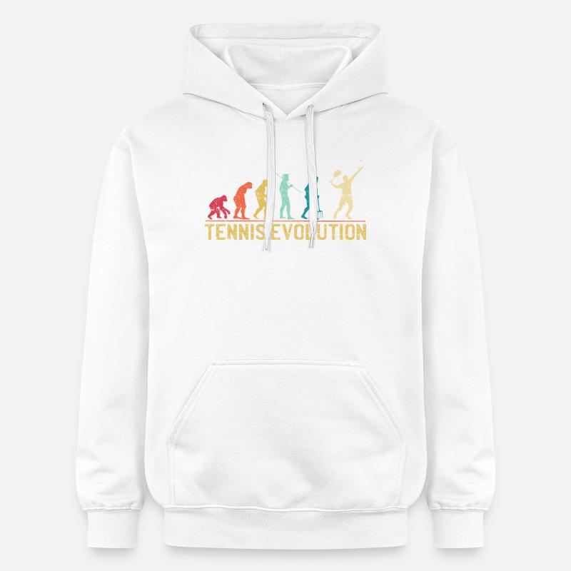 Tennis Evolution Evolution Grafikdesign - Gildan Unisex Softstyle® Midweight Hoodie - Weiß