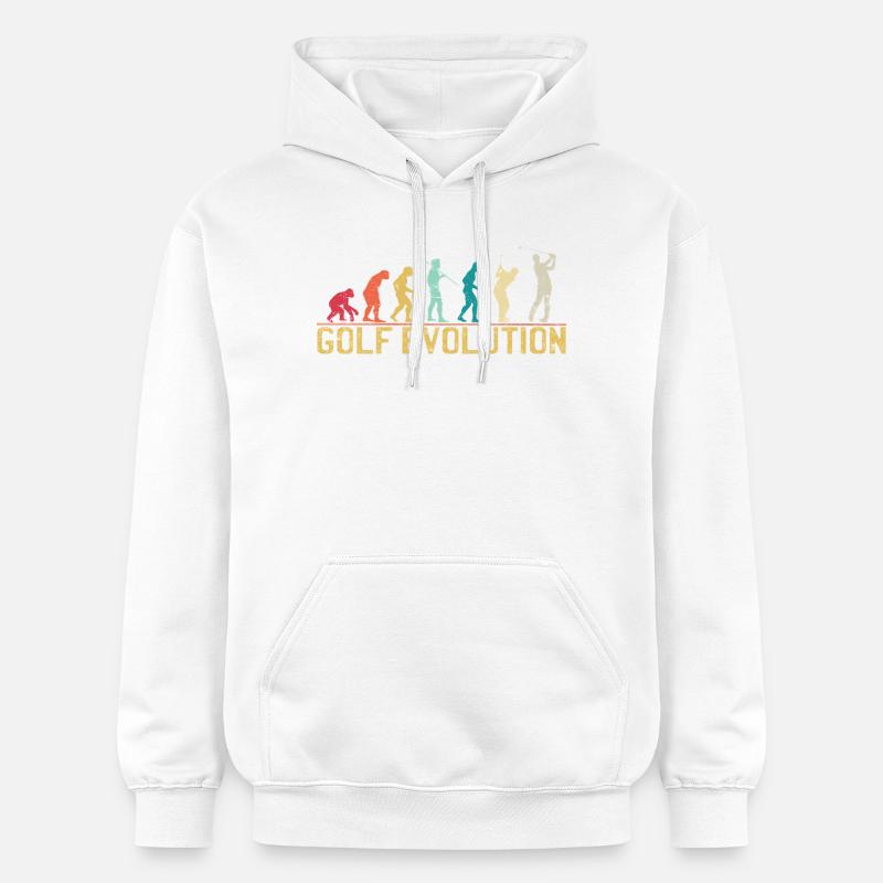 Golf Evolution Silhouette Design - Sweat à capuche Softstyle® Gildan Unisexe - blanc