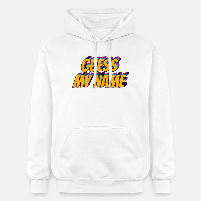 Devinez le nom de Mi - Sweat à capuche Softstyle® Gildan Unisexe - blanc