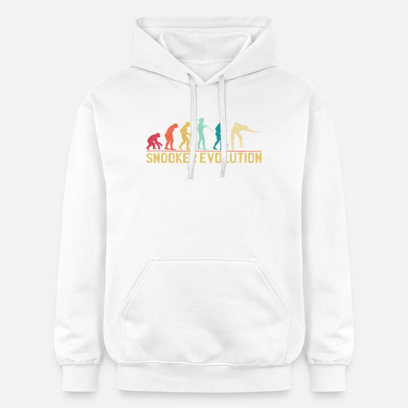 Silhouette de l'évolution du snooker - Sweat à capuche Softstyle® Gildan Unisexe - blanc