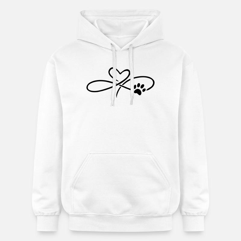 Coeur infini avec patte chat chien - Sweat à capuche Softstyle® Gildan Unisexe - blanc