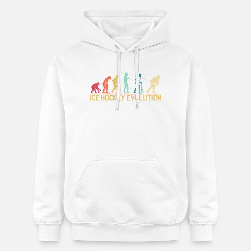 Conception de la silhouette Hockey Evolution - Sweat à capuche Softstyle® Gildan Unisexe - blanc