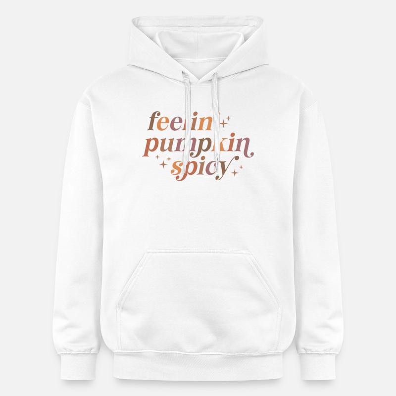 Conception de texte épicé Feelin' Pumpkin - Sweat à capuche Softstyle® Gildan Unisexe - blanc