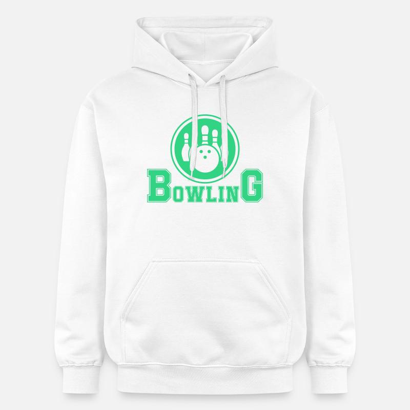 Conception de main de bowling rétro - Sweat à capuche Softstyle® Gildan Unisexe - blanc