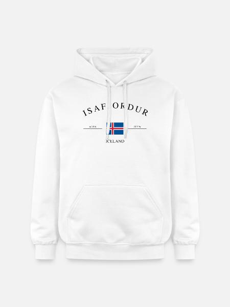 Ísafjörður Iceland – Holiday Souvenir & Gift - Gildan Unisex Softstyle® Midweight Hoodie - white