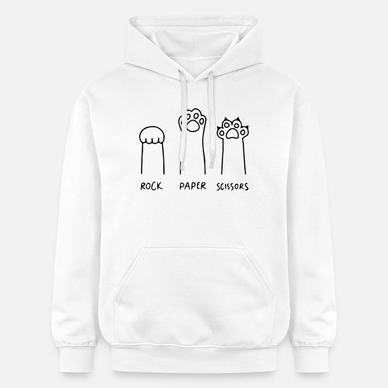 chat pierre papier ciseaux drôle - Sweat à capuche Softstyle® Gildan Unisexe - blanc