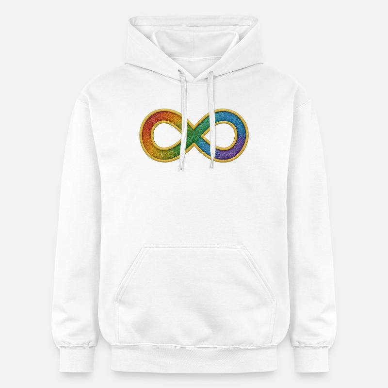 Rainbow infinity symbol for diversity - Gildan Unisex Softstyle® Midweight Hoodie - white