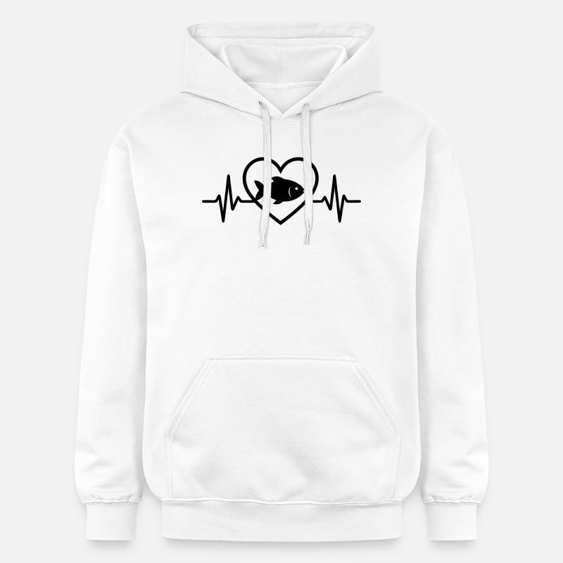 Cœur de poisson - Sweat à capuche Softstyle® Gildan Unisexe - blanc