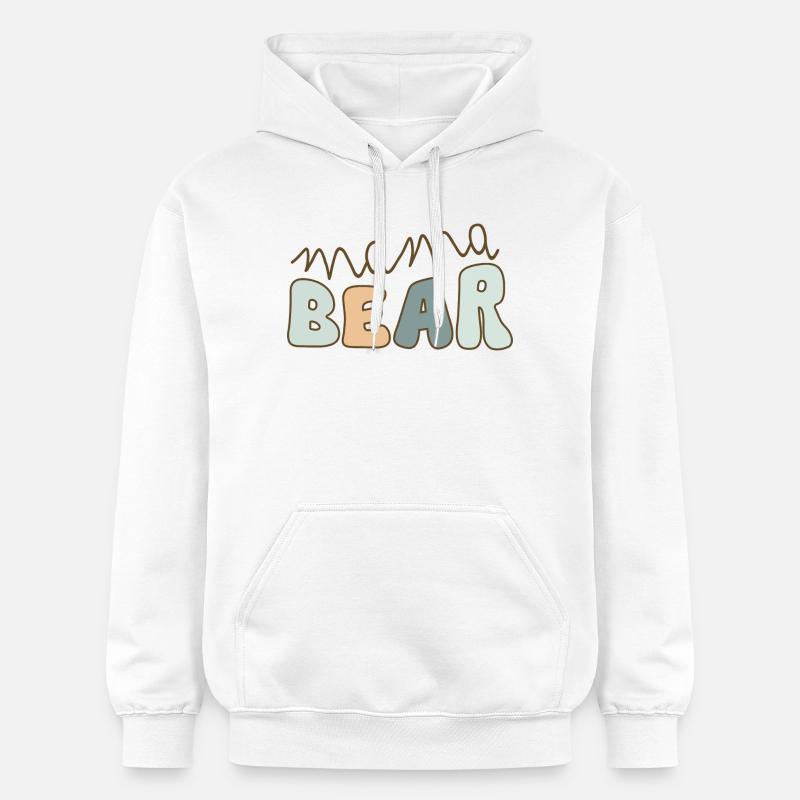 Mama Bear – Lettrage pastel - Sweat à capuche Softstyle® Gildan Unisexe - blanc
