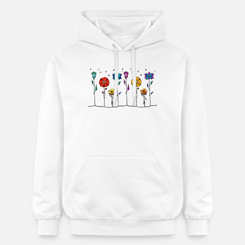 Fleur - Sweat à capuche Softstyle® Gildan Unisexe - blanc