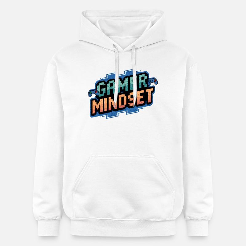Conception pixelisée du minset gamer - Sweat à capuche Softstyle® Gildan Unisexe - blanc