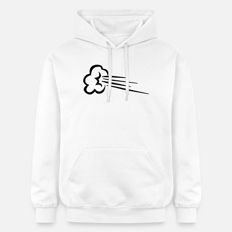Vitesse de l’effet de bande dessinée - Sweat à capuche Softstyle® Gildan Unisexe - blanc