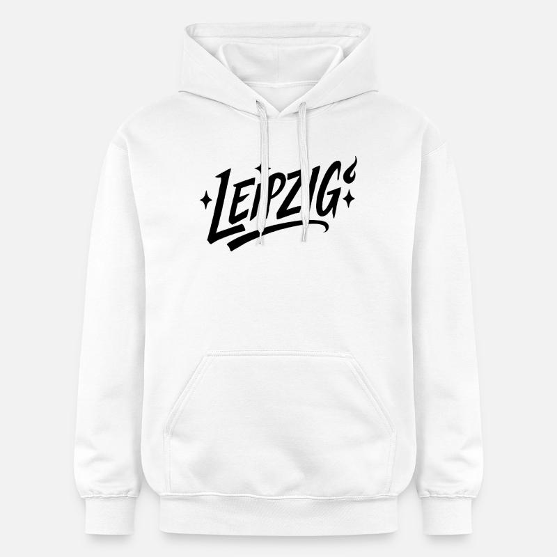Lettrage étoile de Leipzig - Sweat à capuche Softstyle® Gildan Unisexe - blanc
