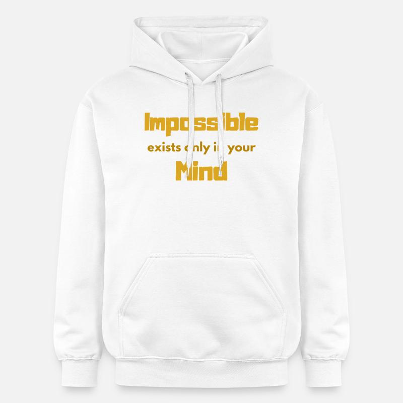 Impossible Mindset Typography - Sweat à capuche Softstyle® Gildan Unisexe - blanc
