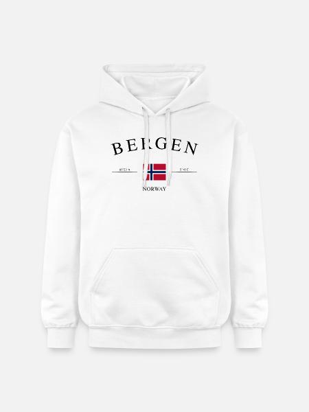 Bergen Norway – Holiday Souvenir & Gift - Gildan Unisex Softstyle® Midweight Hoodie - white