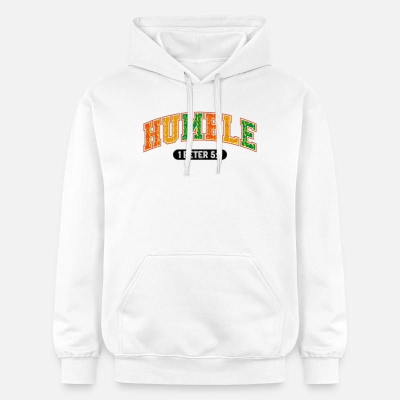 Le message d’humilité 1Pierre 5:6 - Sweat à capuche Softstyle® Gildan Unisexe - blanc