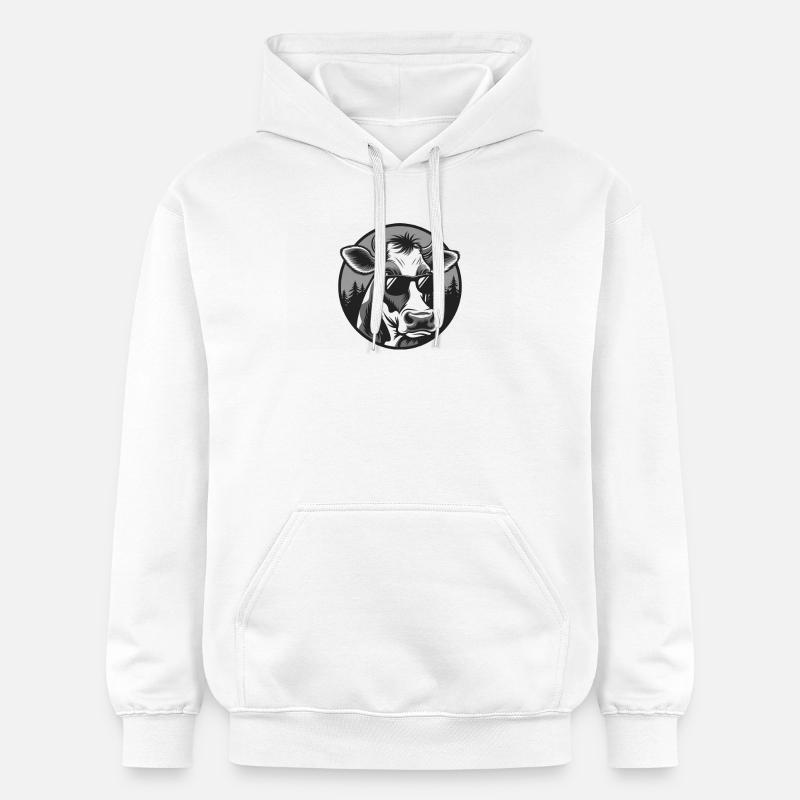 Vache vraiment cool - Sweat à capuche Softstyle® Gildan Unisexe - blanc