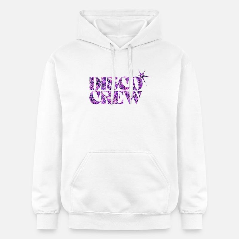 Disco Crew Purple Glitter Logo - Sweat à capuche Softstyle® Gildan Unisexe - blanc