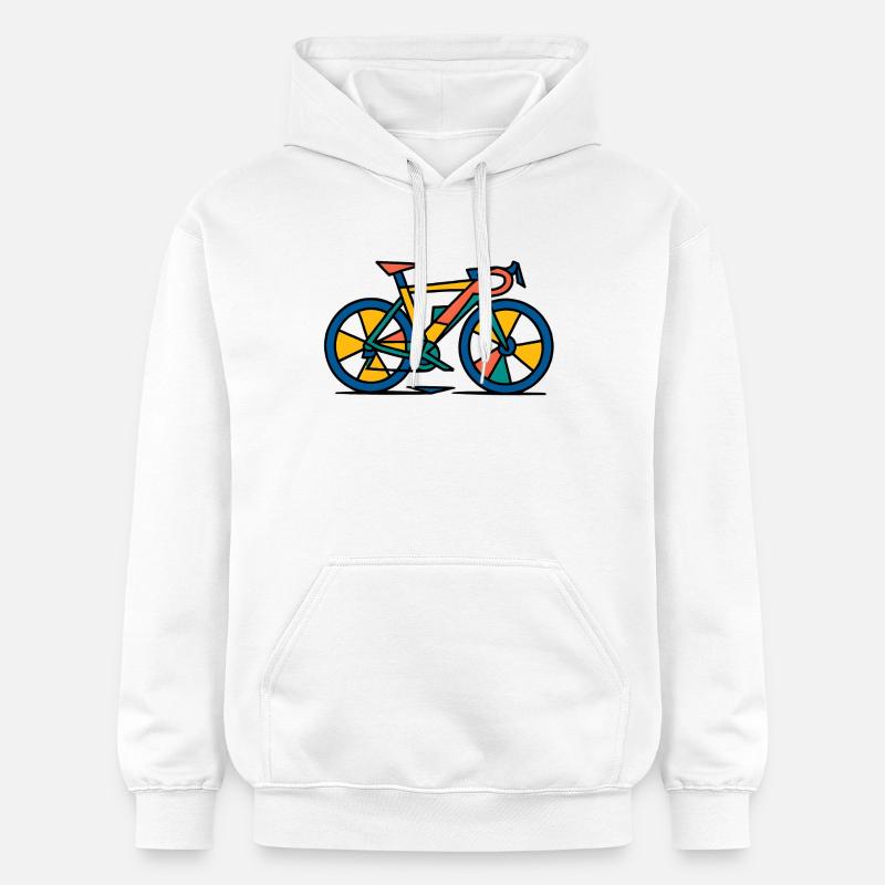 Vélo abstrait éclatant - Sweat à capuche Softstyle® Gildan Unisexe - blanc