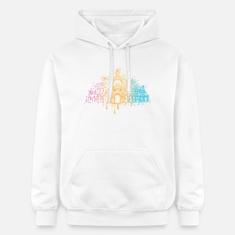 Bunte Semperoper Dresden Kunst - Sweat à capuche Softstyle® Gildan Unisexe - blanc