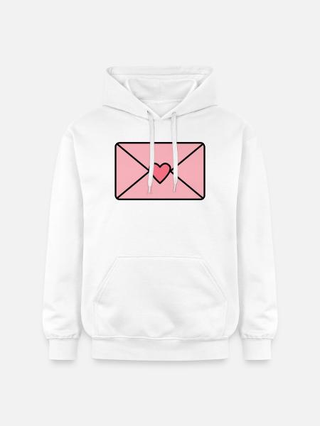 Liebesbrief mit Herz - Gildan Unisex Softstyle® Midweight Hoodie - Weiß