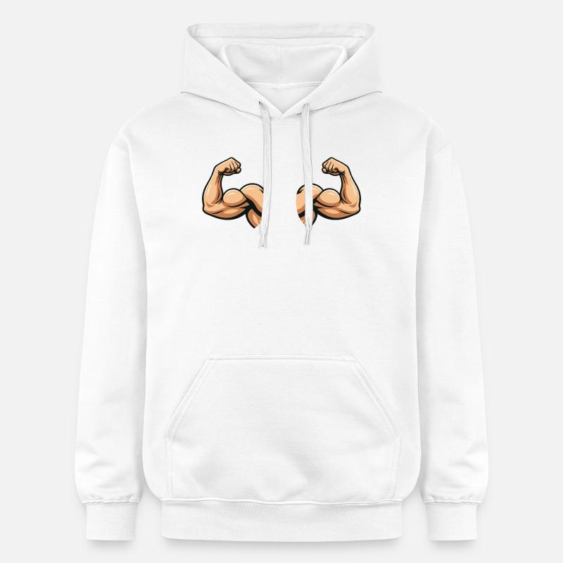 Conception musculaire à double manchon - Sweat à capuche Softstyle® Gildan Unisexe - blanc