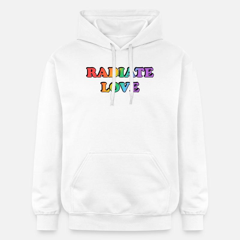 Radiate Love Rainbow Gradient - Sweat à capuche Softstyle® Gildan Unisexe - blanc