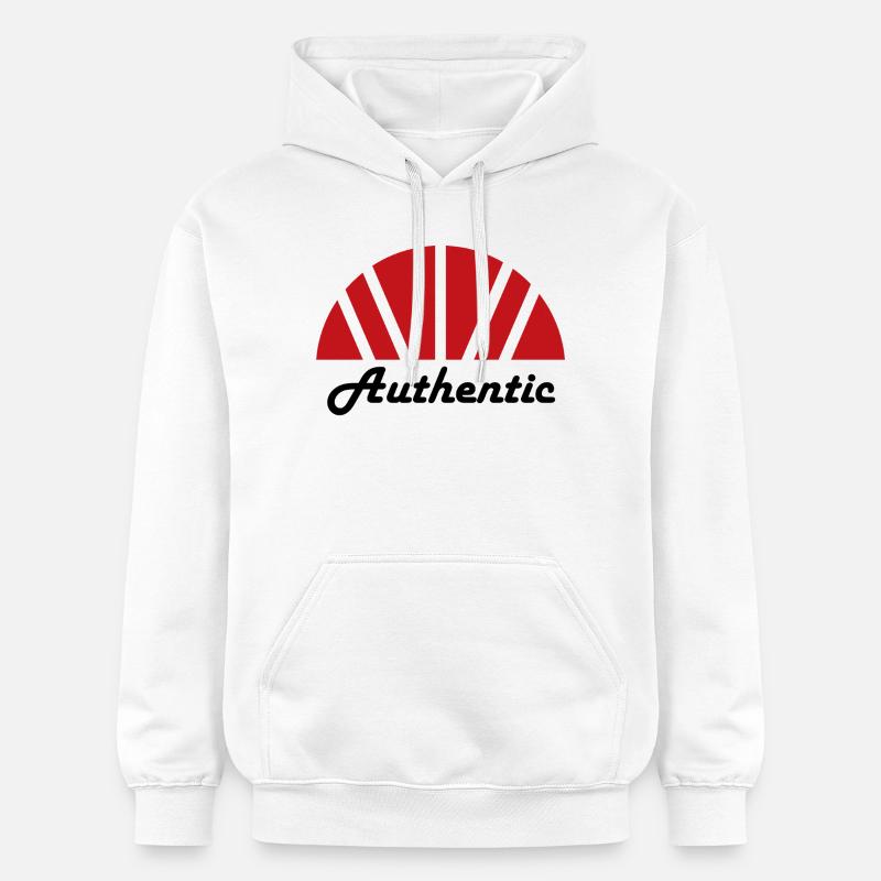 Aube abstraite rayons rouges authentique - Sweat à capuche Softstyle® Gildan Unisexe - blanc