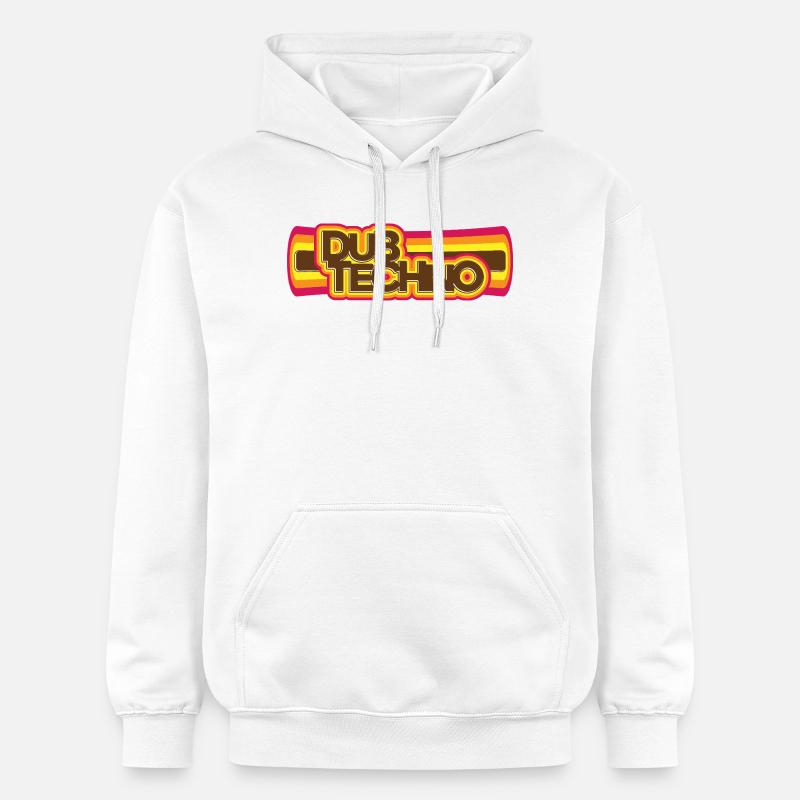 Dub Techno Rétro Psychédélisme - Sweat à capuche Softstyle® Gildan Unisexe - blanc